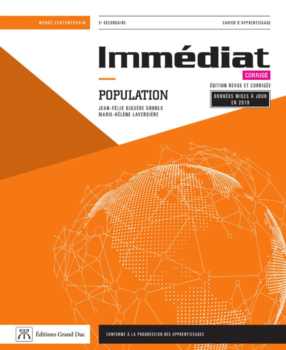 Immédiat Population - Secondaire 5 - Corrigé, 2e édition - Accès enseignant, Web 1 an