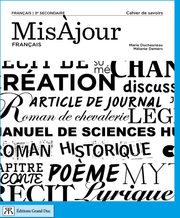 MisÀjour Français + grammaire 3e secondaire - Cahier de savoirs, 2e éd. - Version papier + accès étudiant, Web 1 an