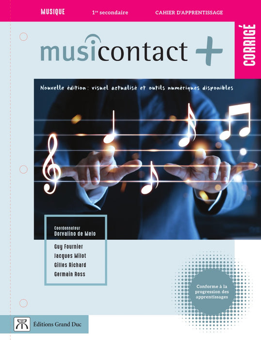 Musicontact 1re secondaire - Corrigé-guide, Nouvelle Édition - Accès web 1 an