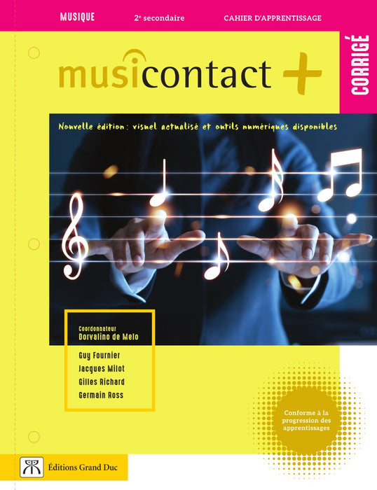 Musicontact 2e secondaire - Corrigé-guide, Nouvelle Édition - Accès web 1 an