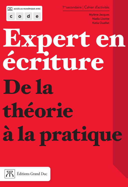 Expert en écriture 1re secondaire - Cahier d'activités - Accès web 1 an (livraison électronique)                                                