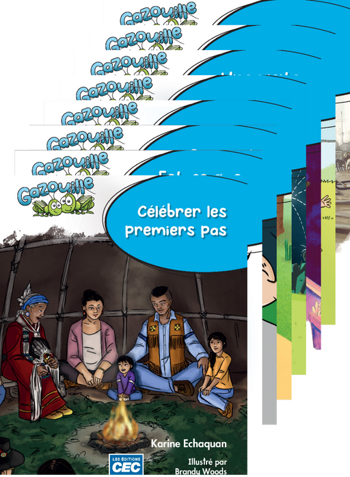 Gazouille Série bleue - Ensemble de 8 livrets papier + Guide d'enseignement, web 5 ans                                                          