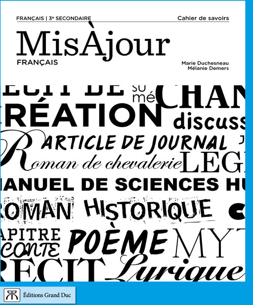 MisÀjour Français + grammaire 3e secondaire - Cahier de savoirs, 2e éd. - Version papier + accès étudiant, Web 1 an                             