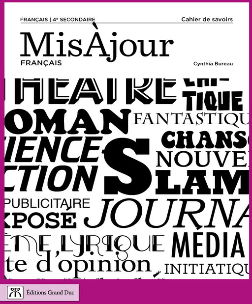 MisÀjour Français + grammaire 4e secondaire - Cahier de savoirs, 2e éd. - Accès web 1 an (livraison électronique)                               