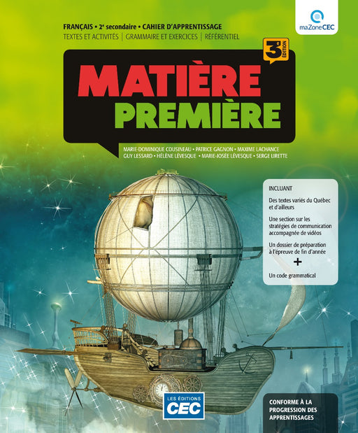 Matière première 2e secondaire - Cahier d'apprentissage, 3e Éd. (incluant code grammatical et les exercices interactifs)                        